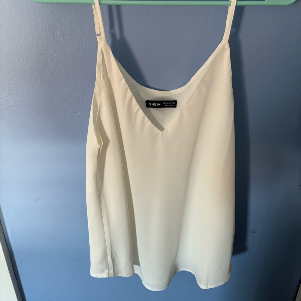 SHEIN Cream Camisole with Textured Fabric